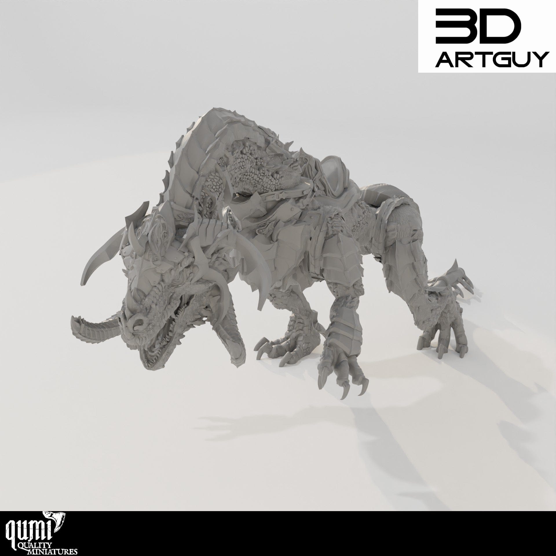 Tabletop RPG Miniature Beast Qumi - 3D ArtGuy Quality Miniatures - Qumi Wargaming Mini Model Figure