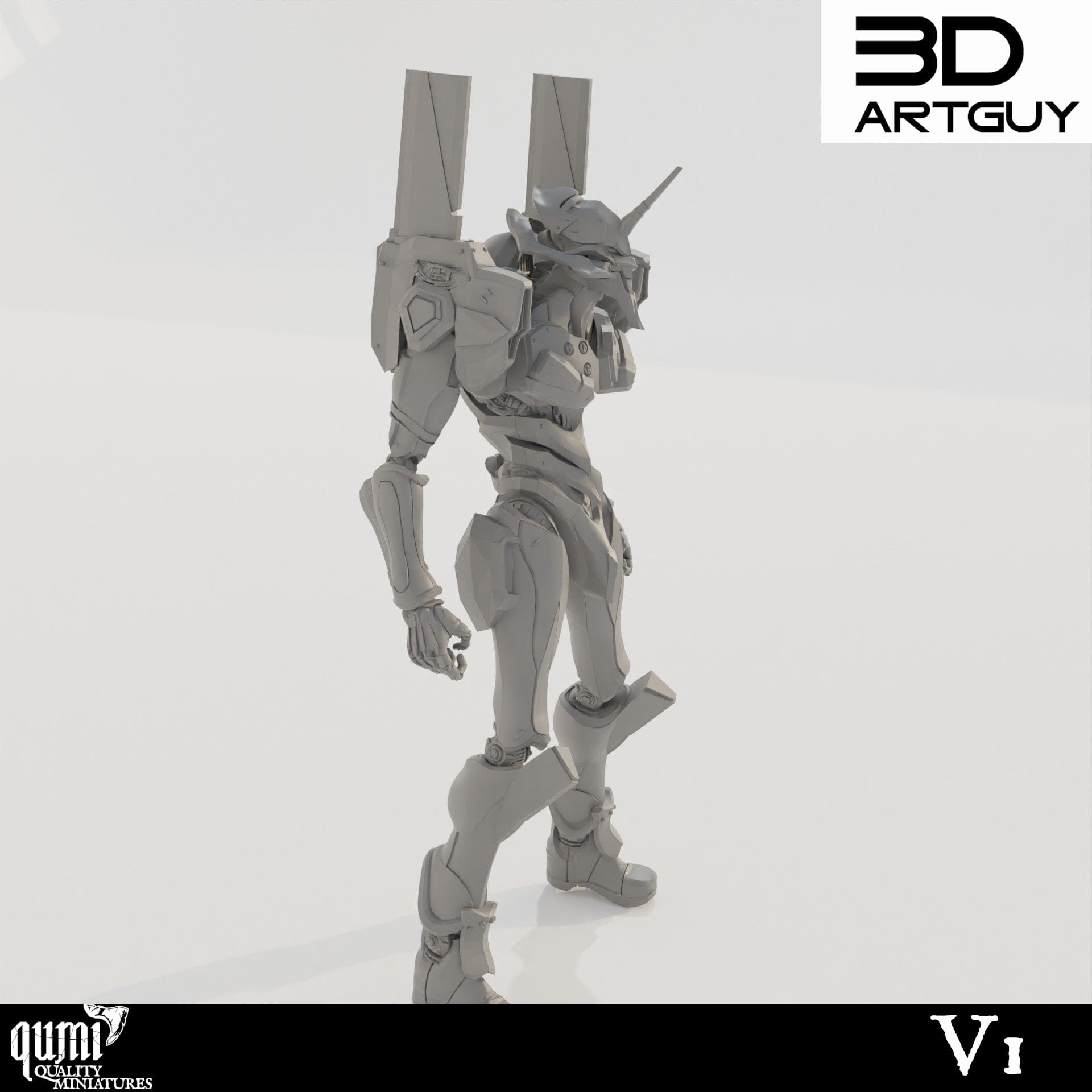 Tabletop RPG Miniature Berserker - Qumi - 3D ArtGuy Quality Miniatures - Qumi Wargaming Mini Model Figure