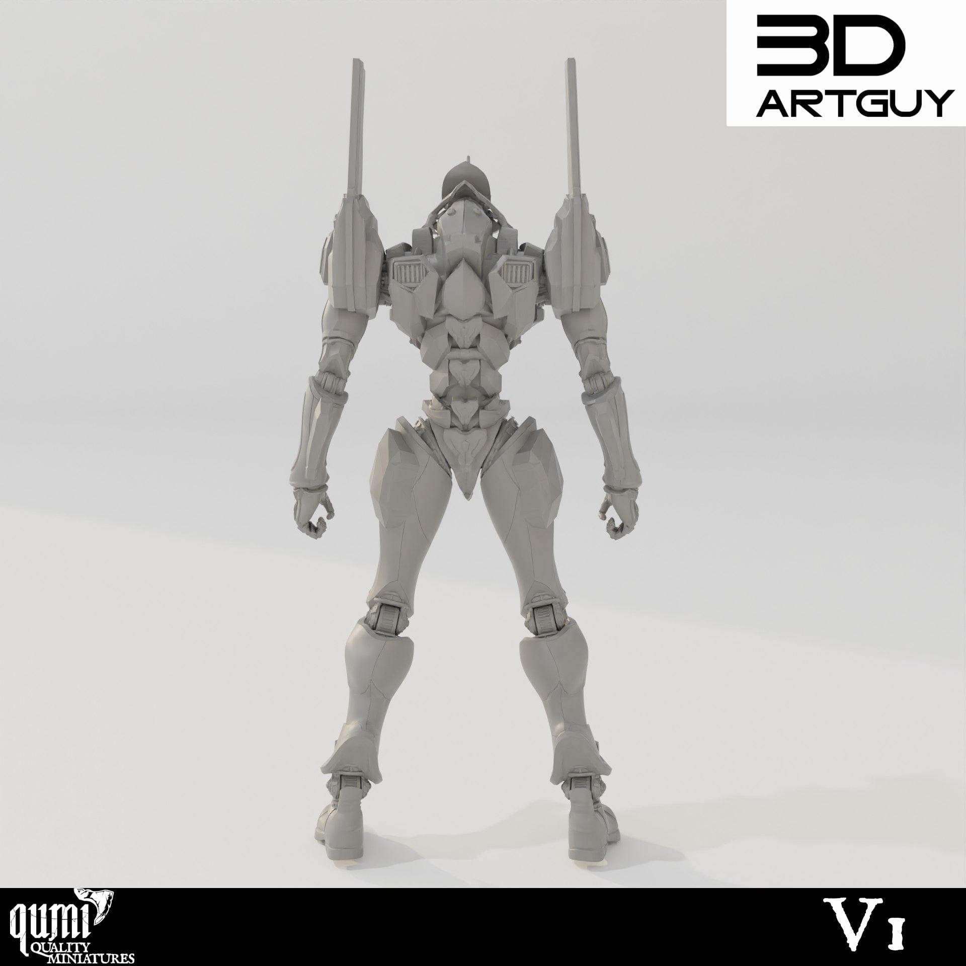 Tabletop RPG Miniature Berserker - Qumi - 3D ArtGuy Quality Miniatures - Qumi Wargaming Mini Model Figure