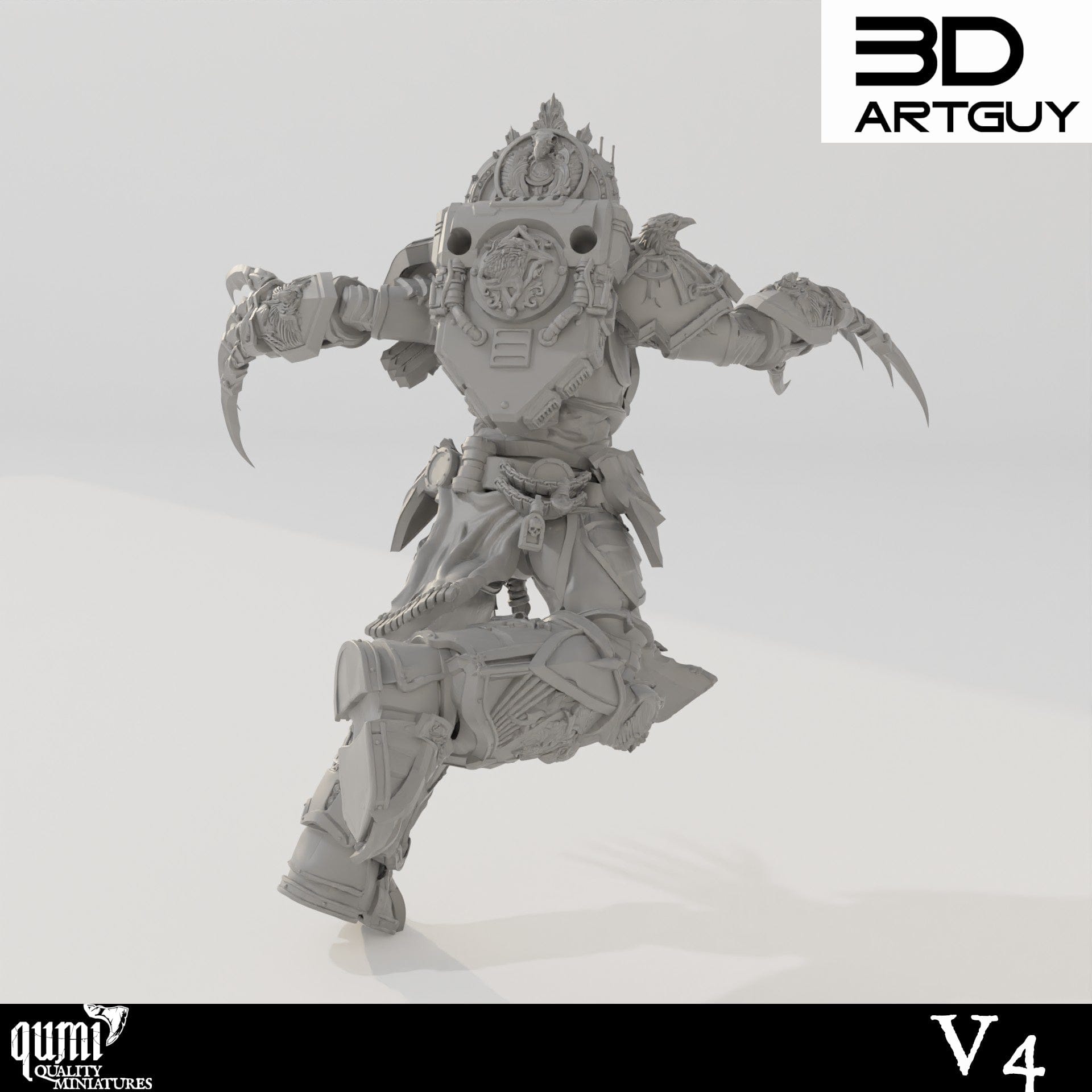 Tabletop RPG Miniature Bird Ninja - Qumi - 3D ArtGuy Quality Miniatures - Qumi Wargaming Mini Model Figure