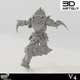 Back view of the alternative grey warrior model highlighting the ornate backpack and eagle-themed shoulder pad.