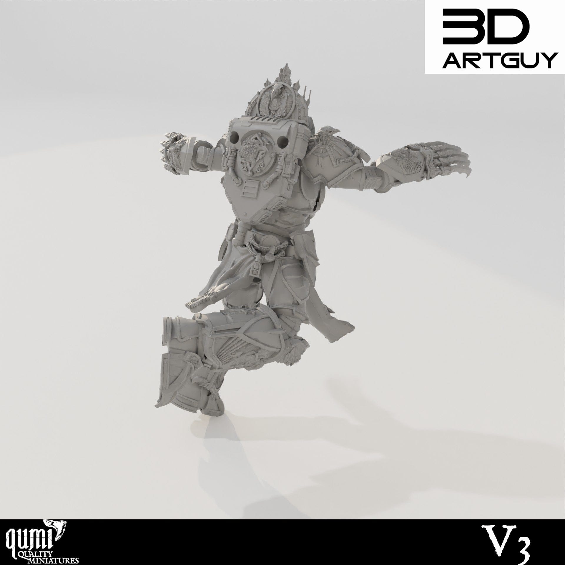 Tabletop RPG Miniature Bird Ninja - Qumi - 3D ArtGuy Quality Miniatures - Qumi Wargaming Mini Model Figure