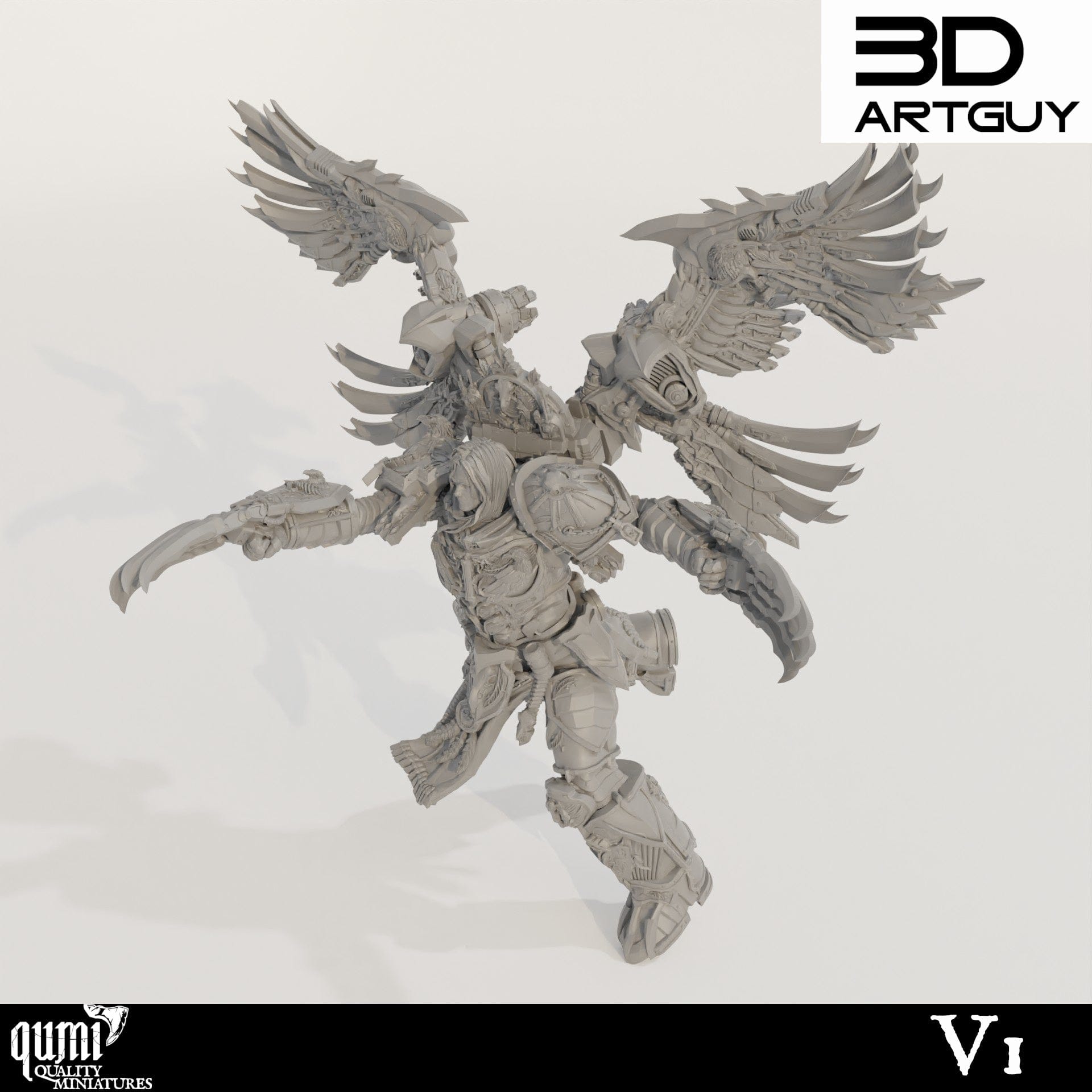 Tabletop RPG Miniature Bird Ninja - Qumi - 3D ArtGuy Quality Miniatures - Qumi Wargaming Mini Model Figure