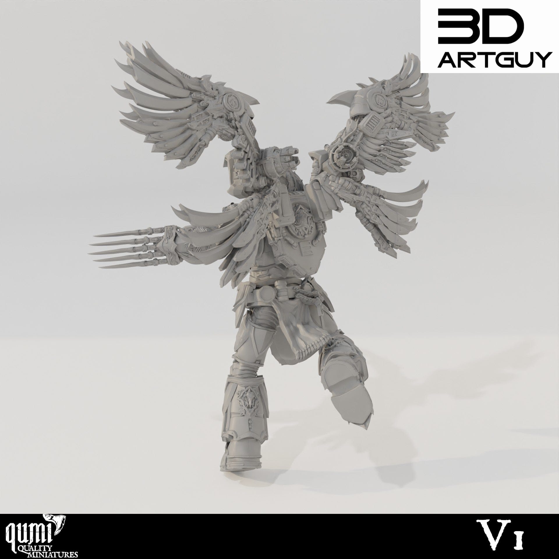 Tabletop RPG Miniature Bird Ninja - Qumi - 3D ArtGuy Quality Miniatures - Qumi Wargaming Mini Model Figure
