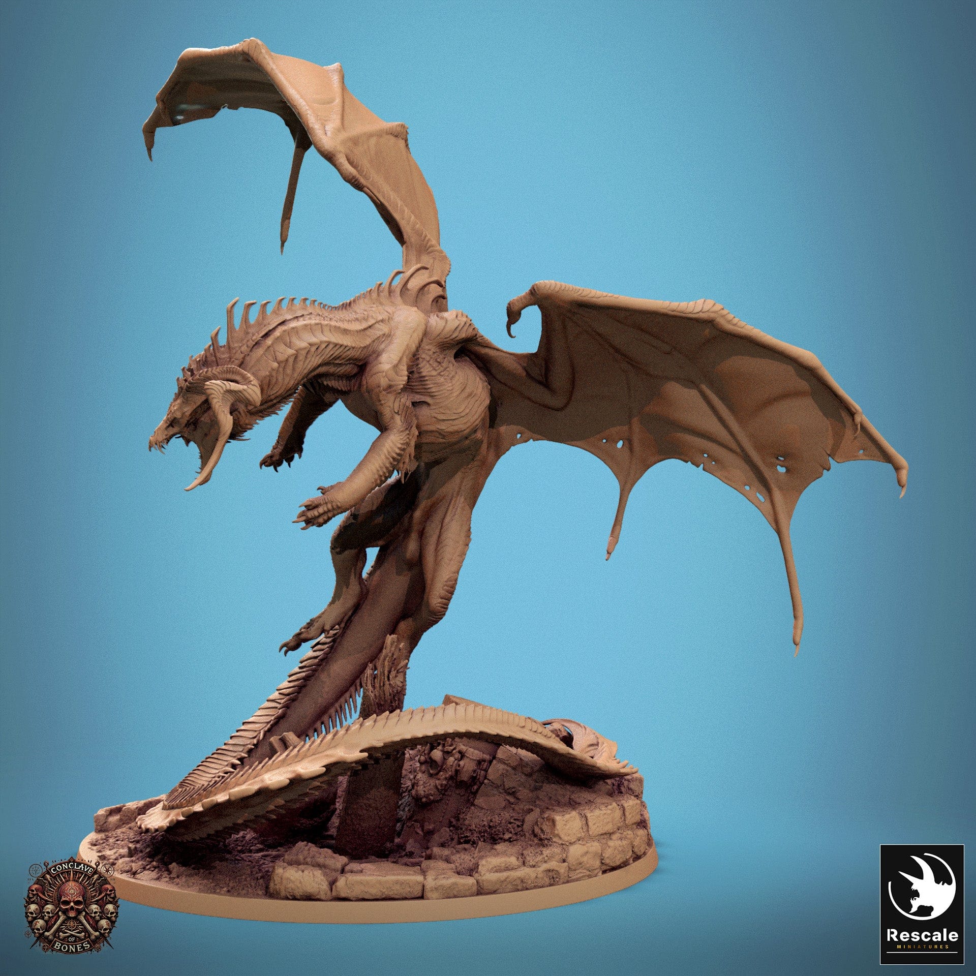 Tabletop RPG Miniature Black Dragon - 32mm Qumi Rescale Miniatures Quality Miniatures - Qumi Wargaming Mini Model Figure