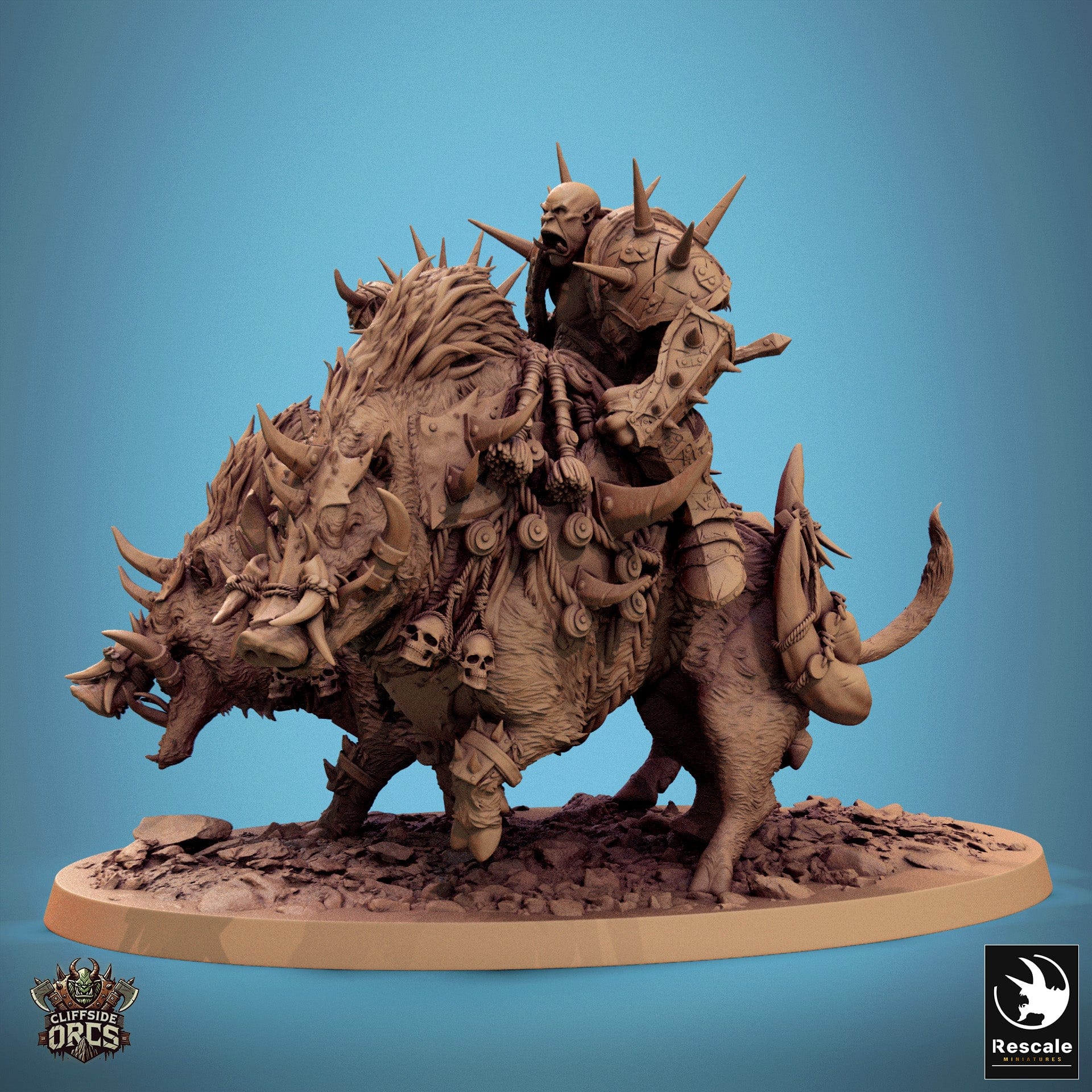Tabletop RPG Miniature Boar Mounted - 32mm Qumi Rescale Miniatures Quality Miniatures - Qumi Wargaming Mini Model Figure