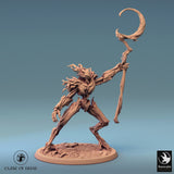 Humanoid Archer Tabletop Miniature - Branchblades by Qumi, 3D printed resin tabletop miniature for RPGs, wargaming and painting