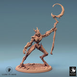 Humanoid Archer Tabletop Miniature - Branchblades by Qumi, 3D printed resin tabletop miniature for RPGs, wargaming and painting