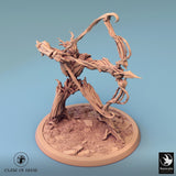 Humanoid Archer Tabletop Miniature - Branchblades by Qumi, 3D printed resin tabletop miniature for RPGs, wargaming and painting