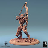 Humanoid Archer Tabletop Miniature - Branchblades by Qumi, 3D printed resin tabletop miniature for RPGs, wargaming and painting