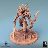 Humanoid Archer Tabletop Miniature - Branchblades by Qumi, 3D printed resin tabletop miniature for RPGs, wargaming and painting
