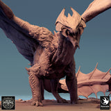 Dragon Brass Dragon Tabletop Miniature - 6821 by Qumi, 3D printed resin tabletop miniature for RPGs, wargaming and painting