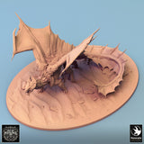 Dragon Brass Dragon Tabletop Miniature - 6821 by Qumi, 3D printed resin tabletop miniature for RPGs, wargaming and painting