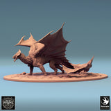 Dragon Brass Dragon Tabletop Miniature - 6821 by Qumi, 3D printed resin tabletop miniature for RPGs, wargaming and painting