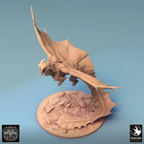 Dragon Brass Dragon Tabletop Miniature - 6821 by Qumi, 3D printed resin tabletop miniature for RPGs, wargaming and painting