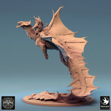 Dragon Brass Dragon Tabletop Miniature - 6821 by Qumi, 3D printed resin tabletop miniature for RPGs, wargaming and painting