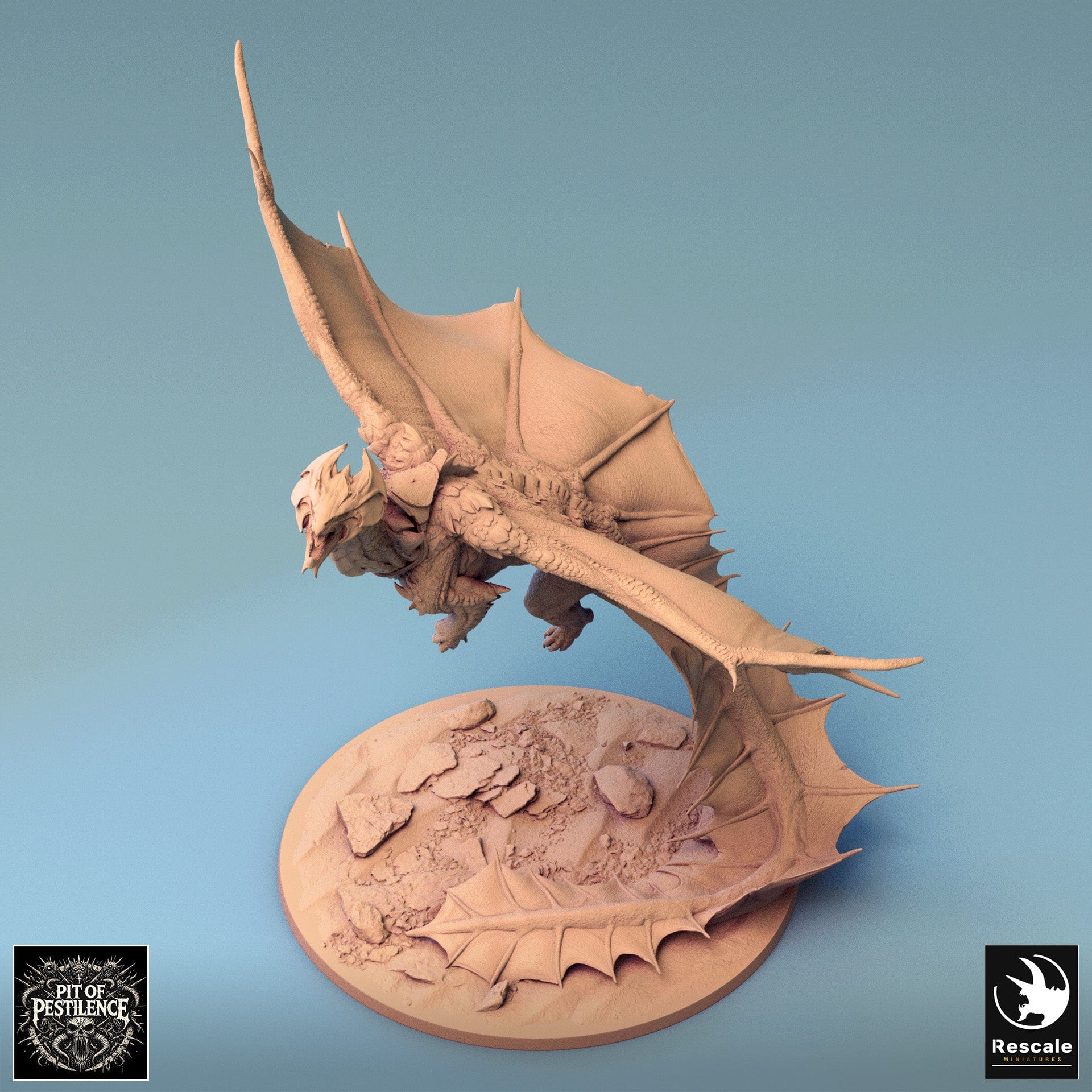 Tabletop RPG Miniature Brass Dragon - 32mm Qumi - Rescale Miniatures Quality Miniatures - Qumi Wargaming Mini Model Figure