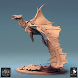 Dragon Brass Dragon Tabletop Miniature - 6821 by Qumi, 3D printed resin tabletop miniature for RPGs, wargaming and painting