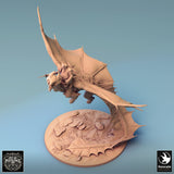 Dragon Brass Dragon Tabletop Miniature - 6821 by Qumi, 3D printed resin tabletop miniature for RPGs, wargaming and painting