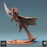 Dragon Brass Dragon Tabletop Miniature - 6821 by Qumi, 3D printed resin tabletop miniature for RPGs, wargaming and painting