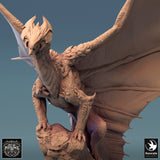 Dragon Brass Dragon Tabletop Miniature - 6821 by Qumi, 3D printed resin tabletop miniature for RPGs, wargaming and painting