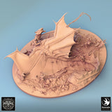 Dragon Brass Dragon Tabletop Miniature - 6821 by Qumi, 3D printed resin tabletop miniature for RPGs, wargaming and painting