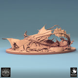 Dragon Brass Dragon Tabletop Miniature - 6821 by Qumi, 3D printed resin tabletop miniature for RPGs, wargaming and painting