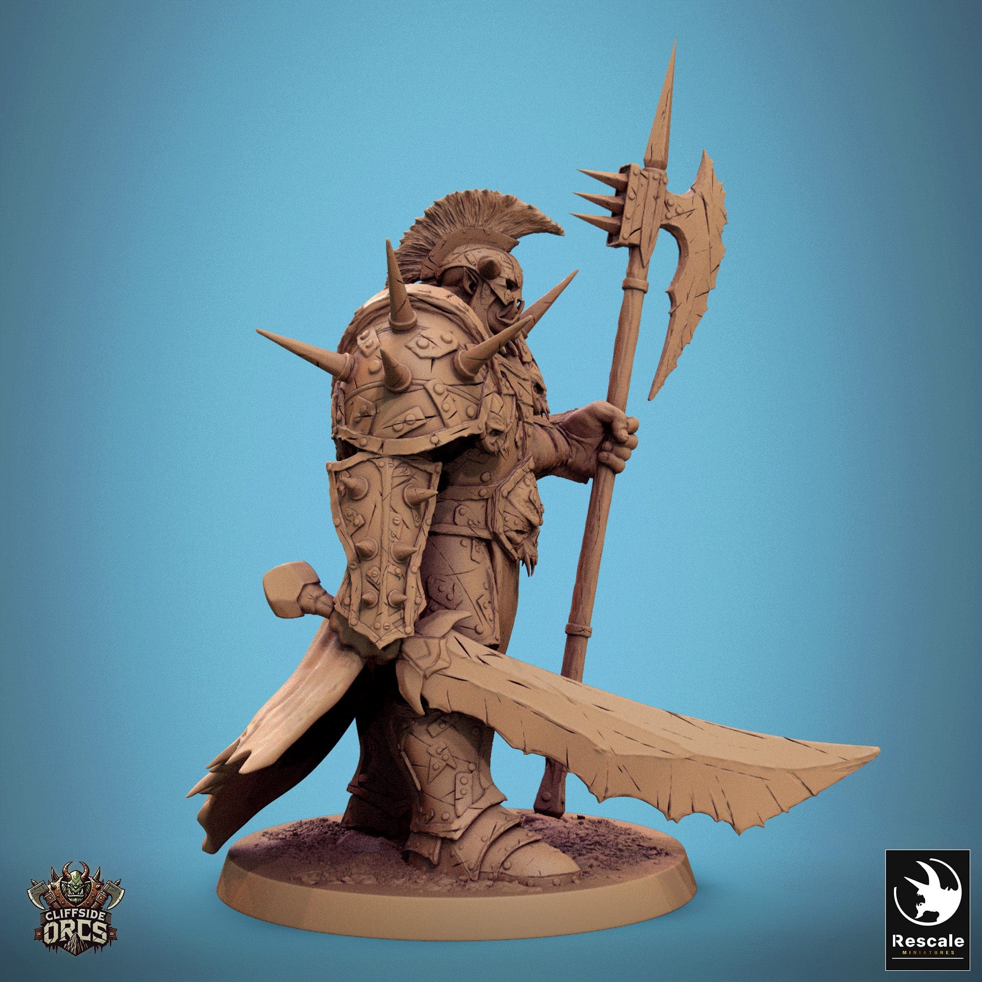 Tabletop RPG Miniature Brutal Orc - 32mm Qumi Rescale Miniatures Quality Miniatures - Qumi Wargaming Mini Model Figure