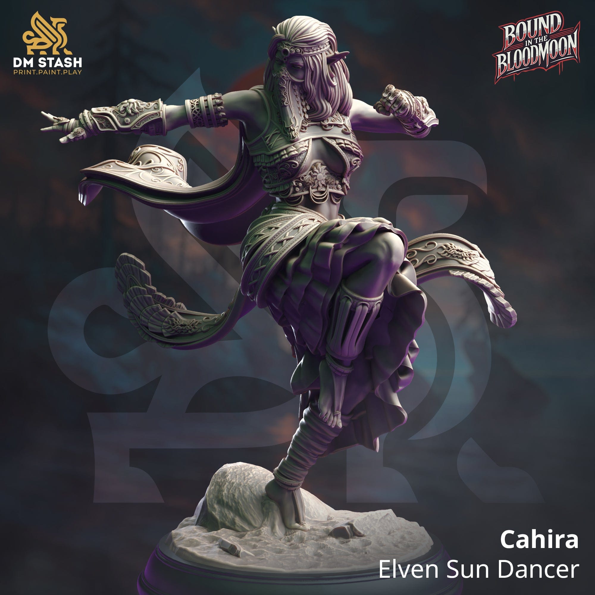 Tabletop RPG Miniature Cahira - 32mm 75mm Qumi DM Stash Quality Miniatures - Qumi Wargaming Mini Model Figure