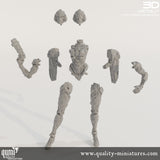 Explosionszeichnung der einzelnen Bauteile der 3D-gedruckten Sci-Fi Miniatur