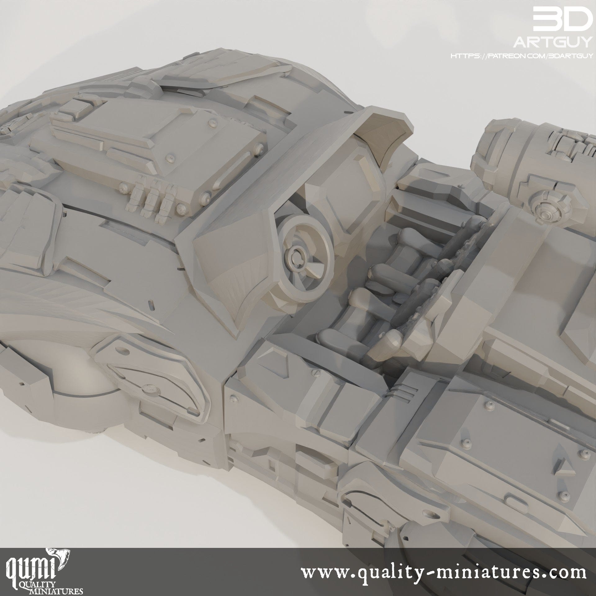 Tabletop RPG Miniature Car V1 -  3D Resin Printed Vehicle Quality Miniatures - Qumi Wargaming Mini Model Figure