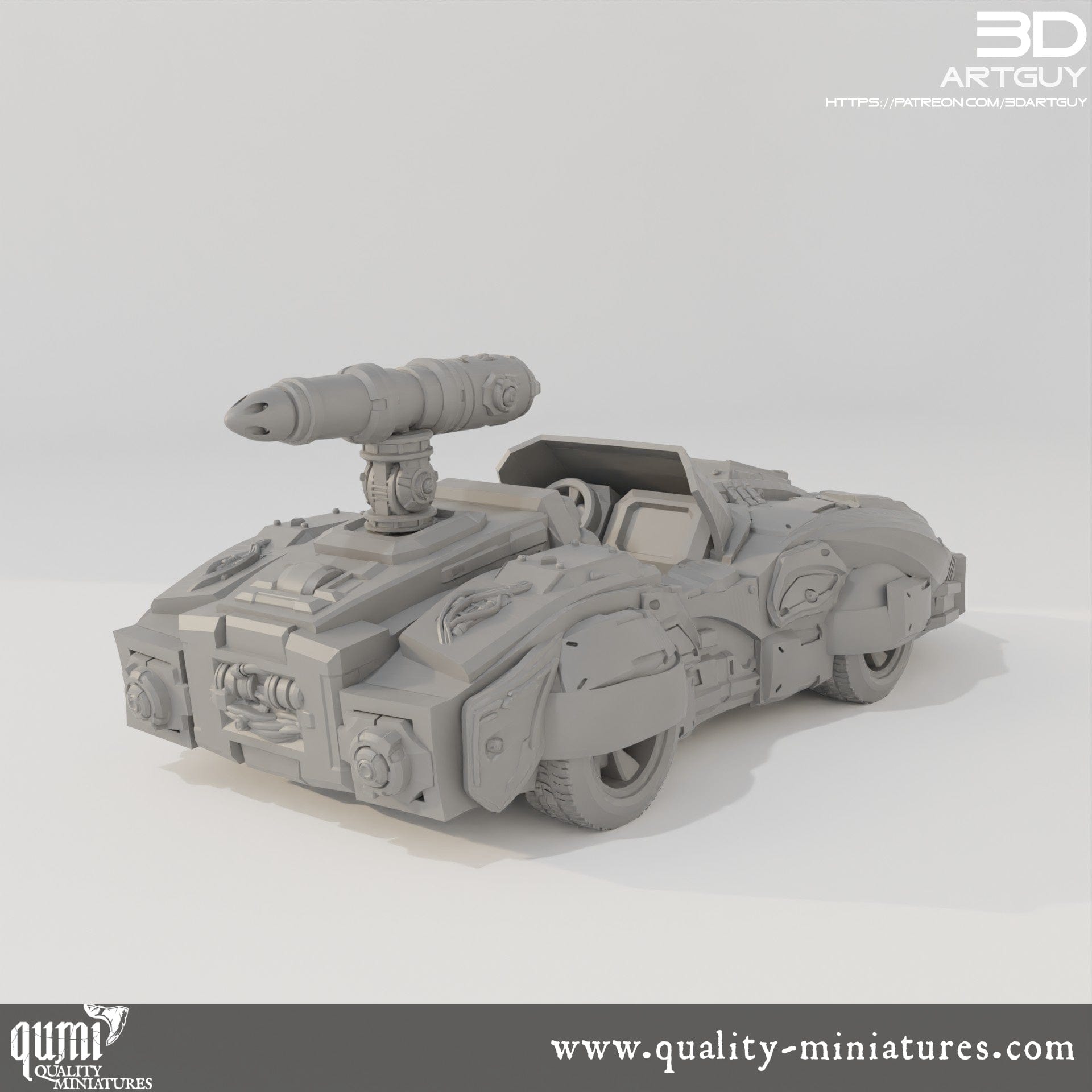 Tabletop RPG Miniature Car V1 -  3D Resin Printed Vehicle Quality Miniatures - Qumi Wargaming Mini Model Figure