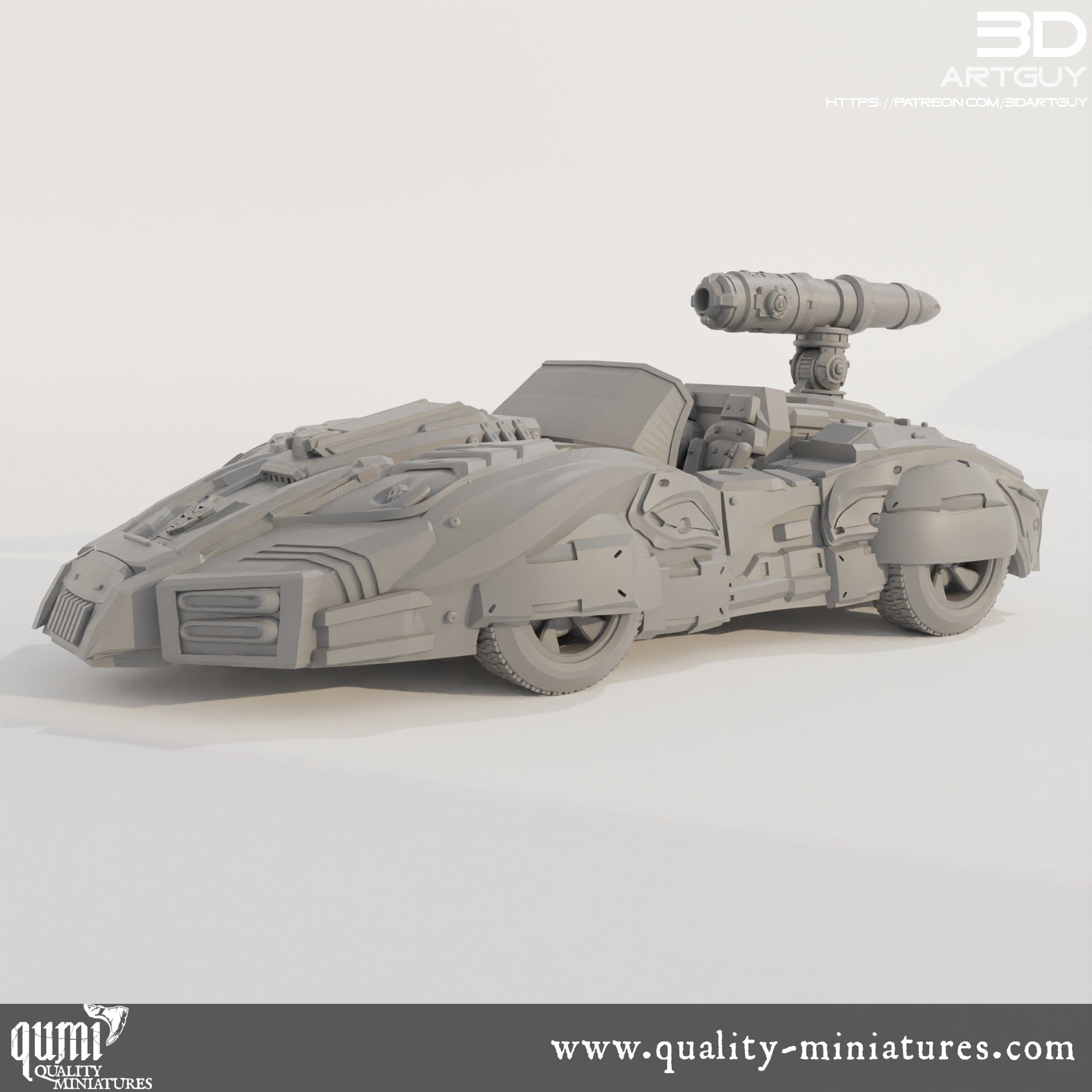Tabletop RPG Miniature Car V1 -  3D Resin Printed Vehicle Quality Miniatures - Qumi Wargaming Mini Model Figure
