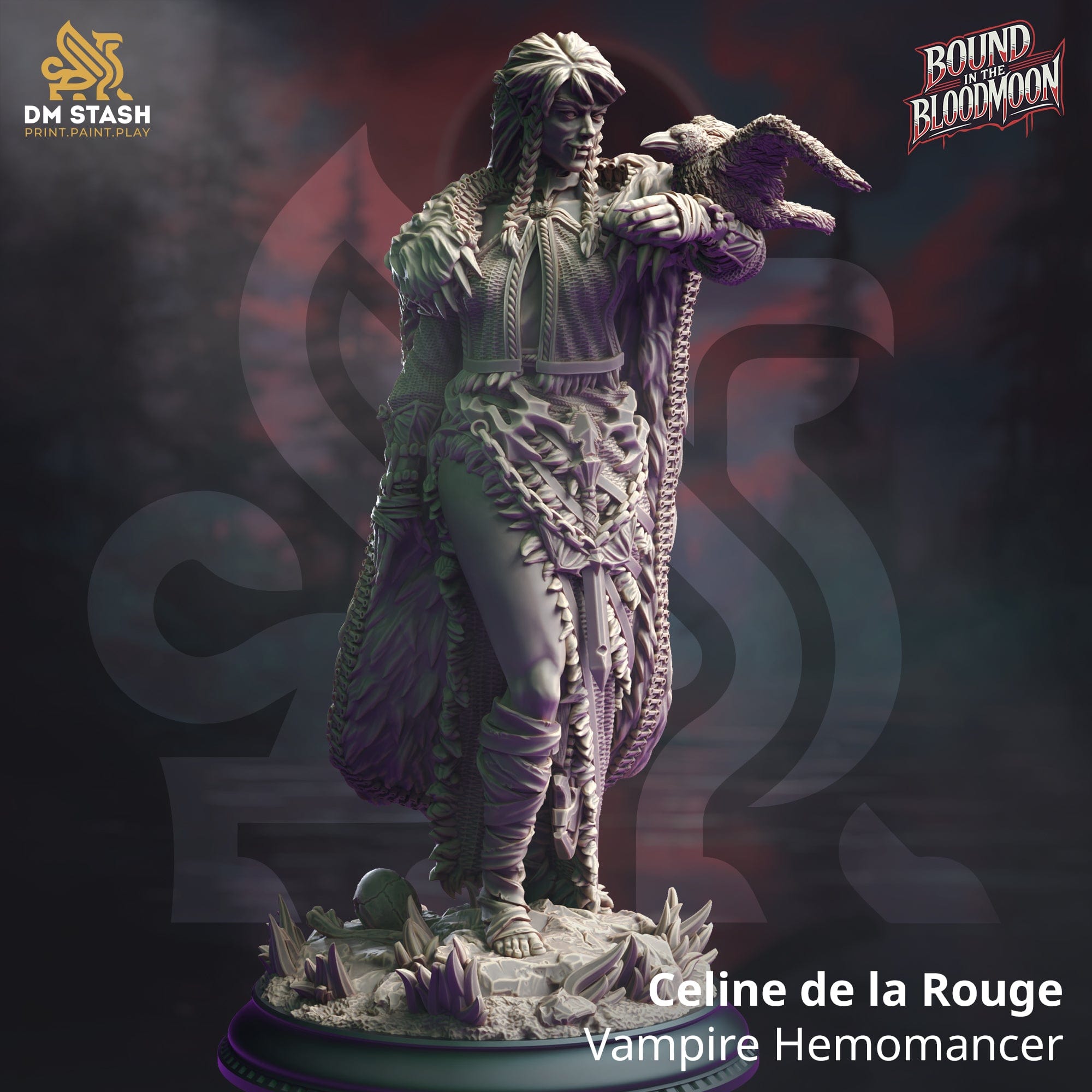Tabletop RPG Miniature Celine de la Rouge - 32mm 75mm Qumi - DM Stash Quality Miniatures - Qumi Wargaming Mini Model Figure
