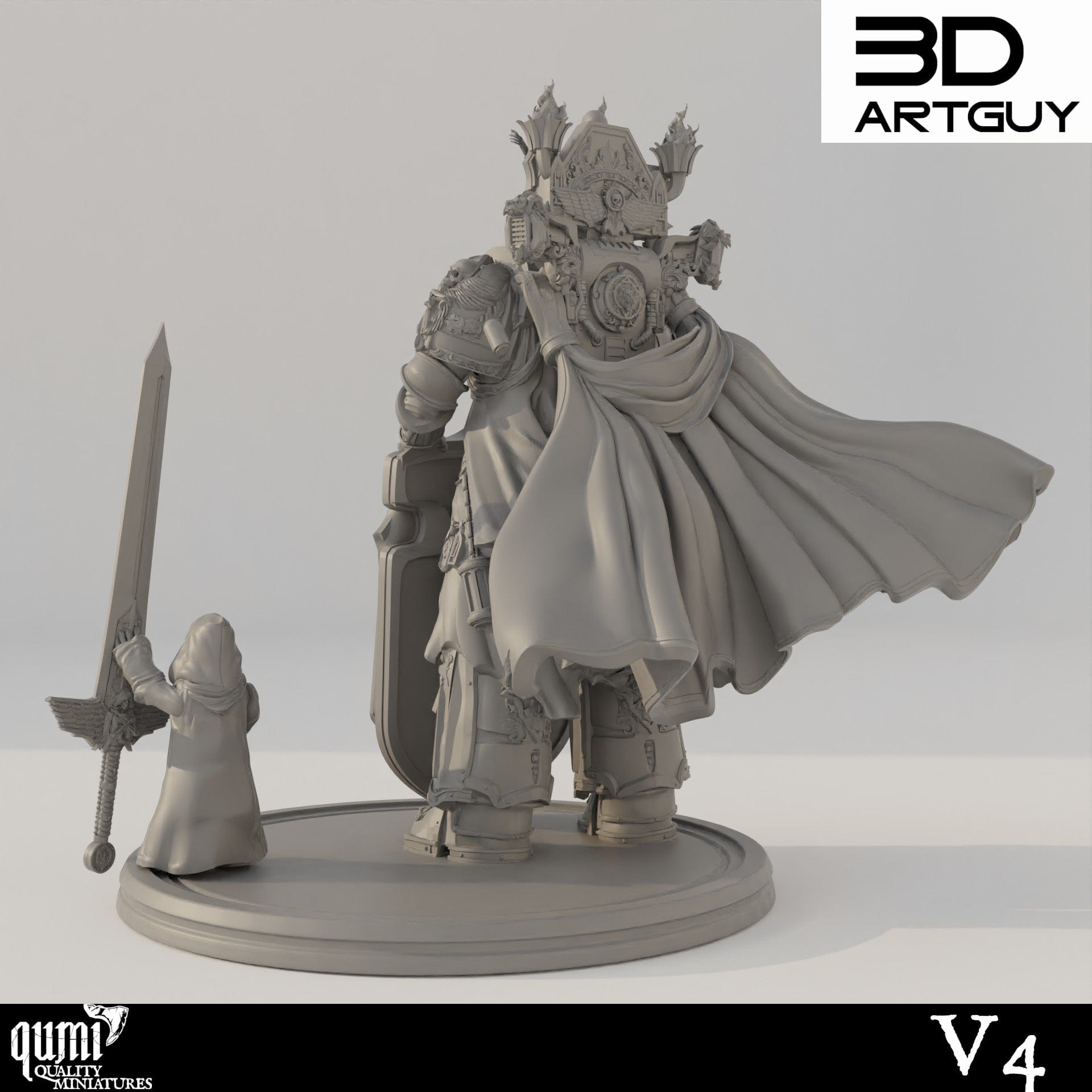 Tabletop RPG Miniature Champion Qumi - 3D ArtGuy Quality Miniatures - Qumi Wargaming Mini Model Figure