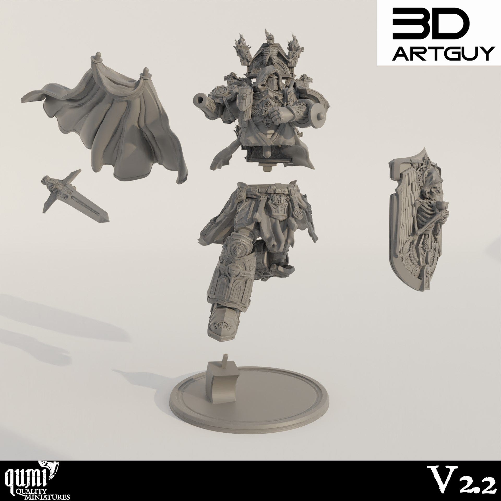 Tabletop RPG Miniature Champion Qumi - 3D ArtGuy Quality Miniatures - Qumi Wargaming Mini Model Figure