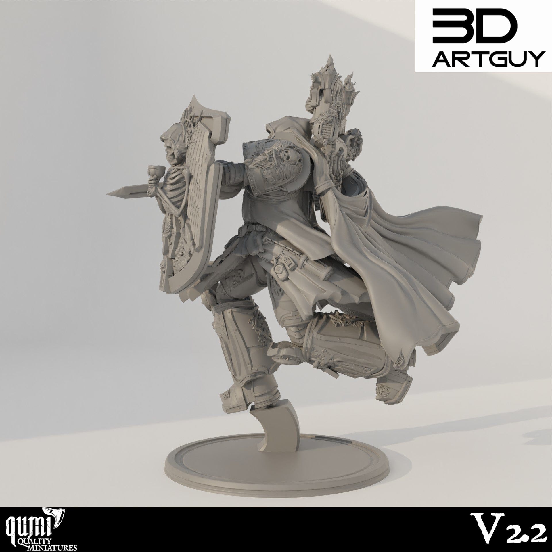 Tabletop RPG Miniature Champion Qumi - 3D ArtGuy Quality Miniatures - Qumi Wargaming Mini Model Figure