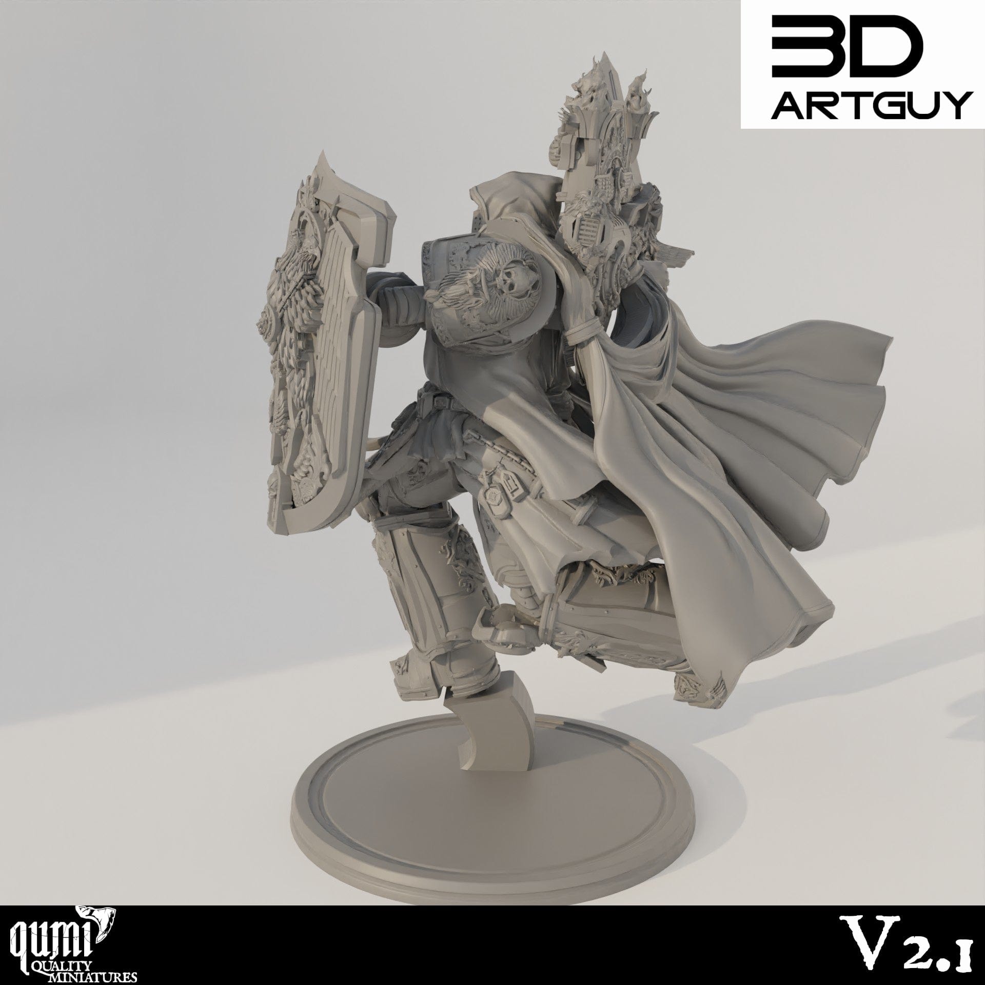 Tabletop RPG Miniature Champion Qumi - 3D ArtGuy Quality Miniatures - Qumi Wargaming Mini Model Figure