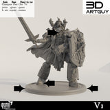 Champion Tabletop Miniatures by Qumi, 3D printed resin tabletop miniature for RPGs, wargaming and painting