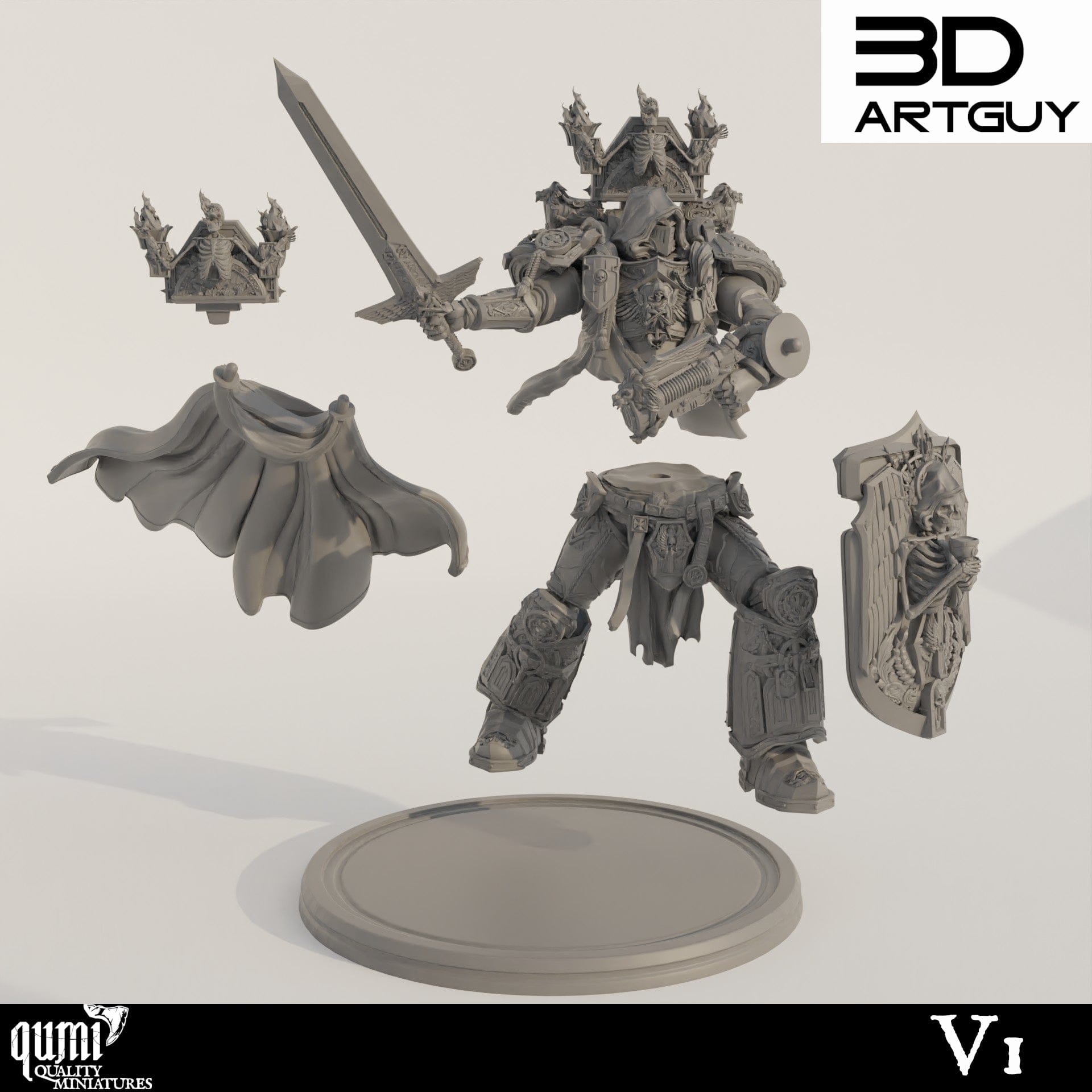 Tabletop RPG Miniature Champion Qumi - 3D ArtGuy Quality Miniatures - Qumi Wargaming Mini Model Figure