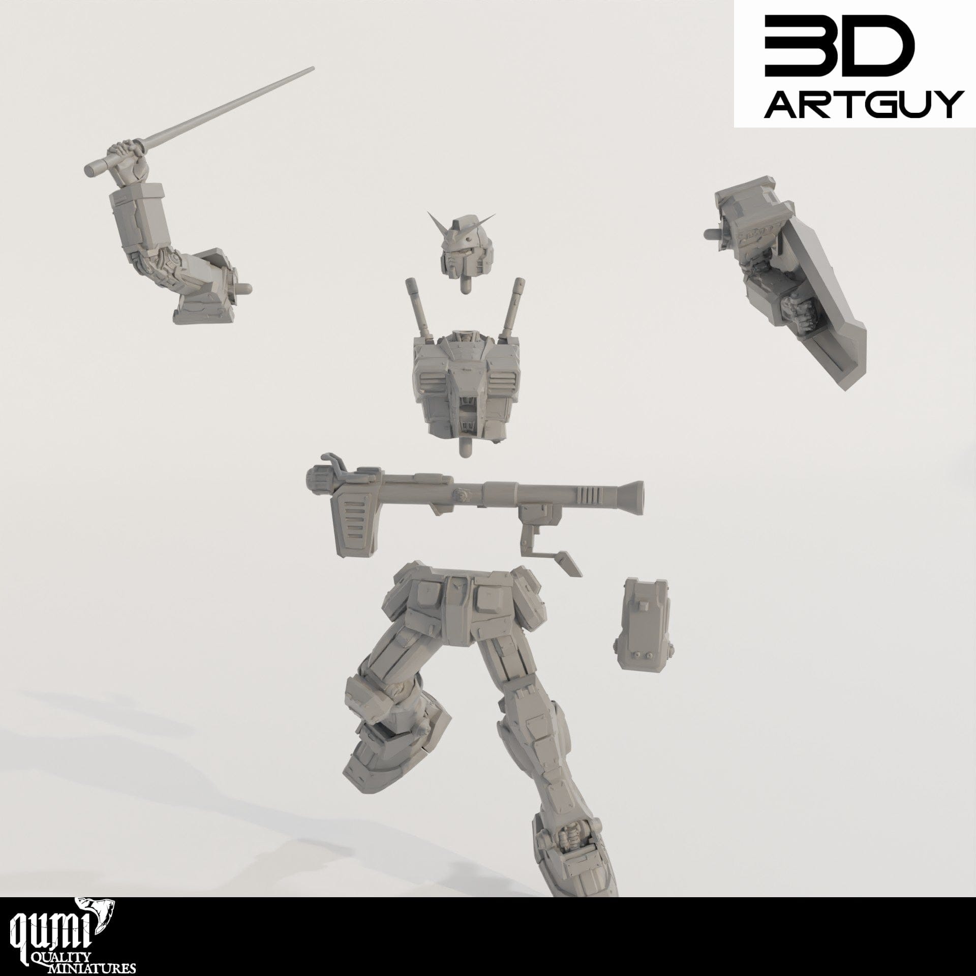 Tabletop RPG Miniature Classic Mech - Size L - Qumi Quality Miniatures - Qumi Wargaming Mini Model Figure