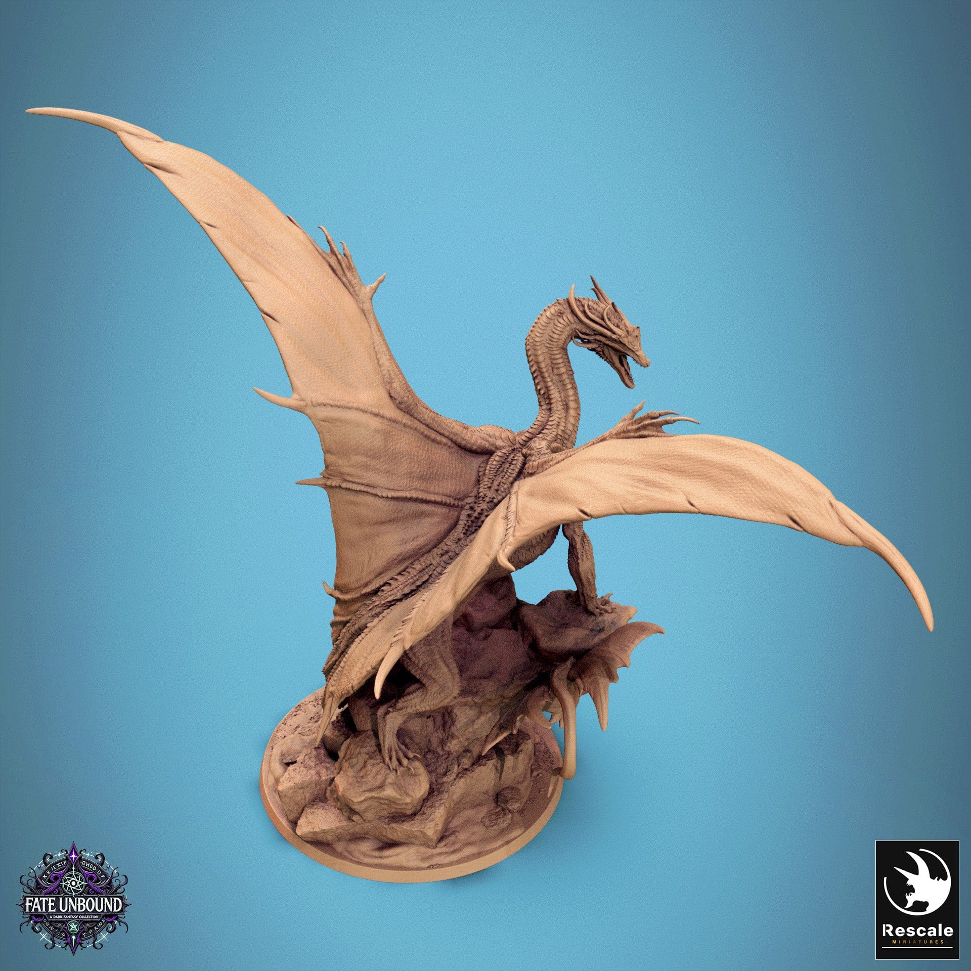 Tabletop RPG Miniature Copper Dragon - 32mm Qumi Rescale Miniatures Quality Miniatures - Qumi Wargaming Mini Model Figure