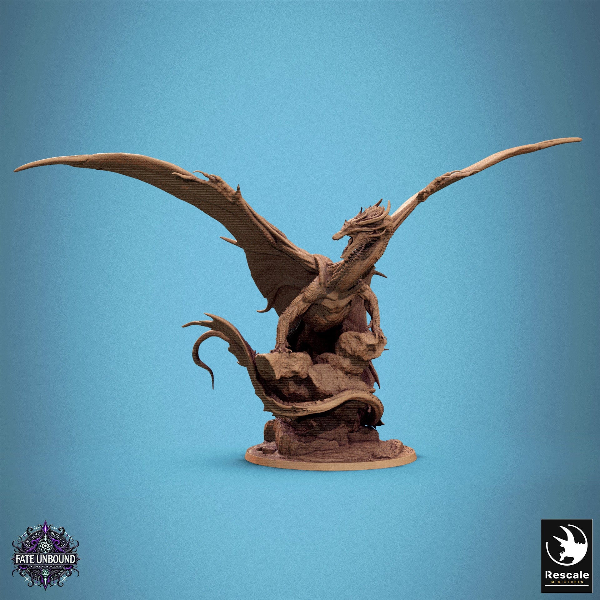 Tabletop RPG Miniature Copper Dragon - 32mm Qumi Rescale Miniatures Quality Miniatures - Qumi Wargaming Mini Model Figure