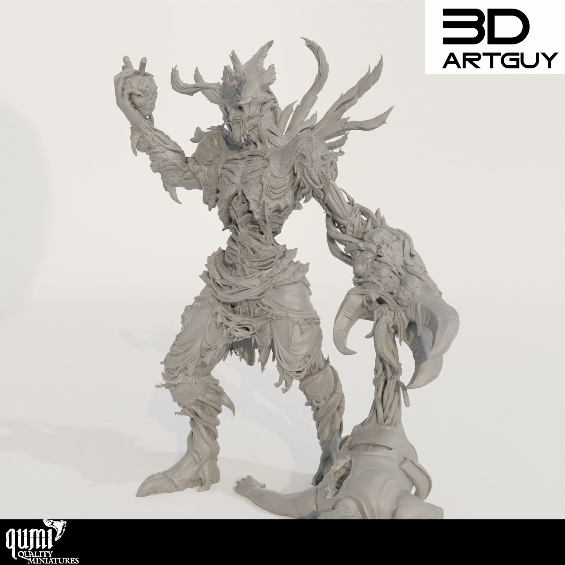 Tabletop RPG Miniature Demon King - Qumi - 3D ArtGuy Quality Miniatures - Qumi Wargaming Mini Model Figure