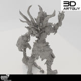 Rear view of the Demon Commander miniature revealing intricate back details and armor