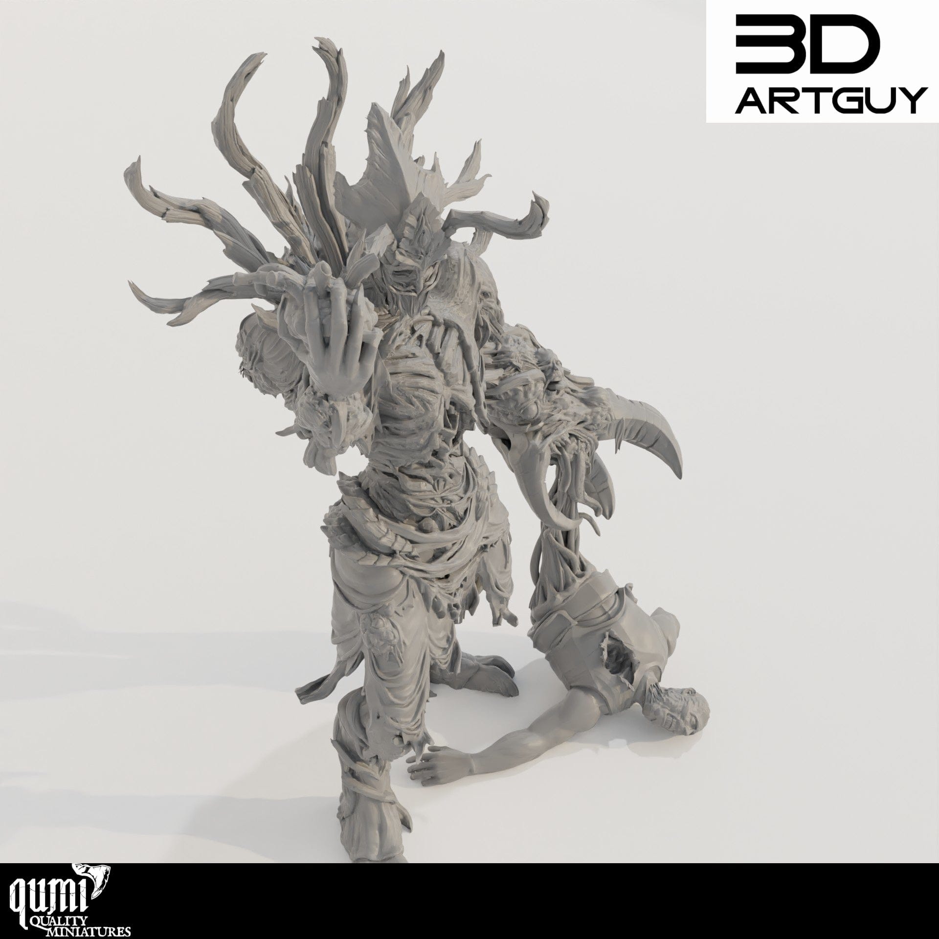 Tabletop RPG Miniature Demon King - Qumi - 3D ArtGuy Quality Miniatures - Qumi Wargaming Mini Model Figure