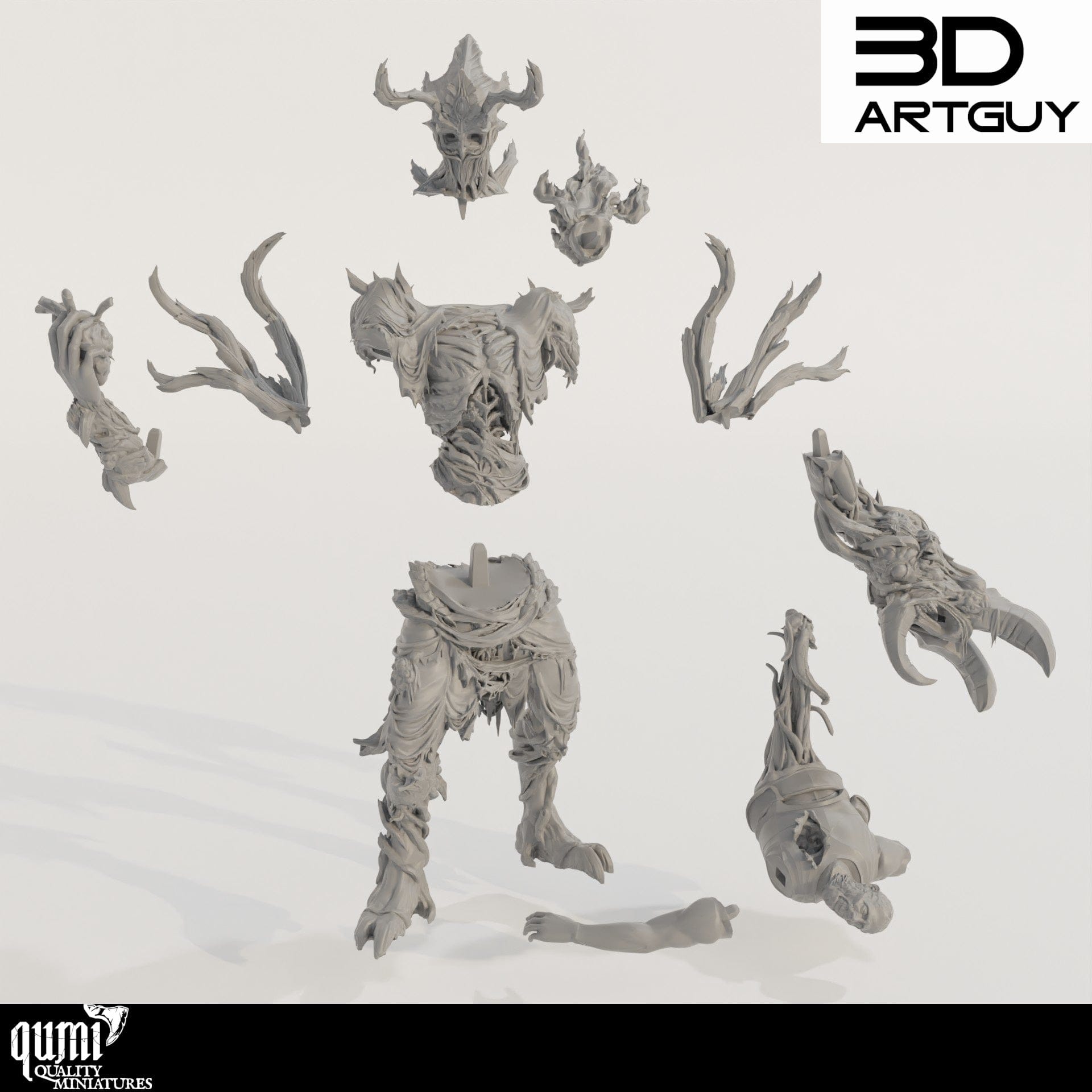 Tabletop RPG Miniature Demon King - Qumi - 3D ArtGuy Quality Miniatures - Qumi Wargaming Mini Model Figure