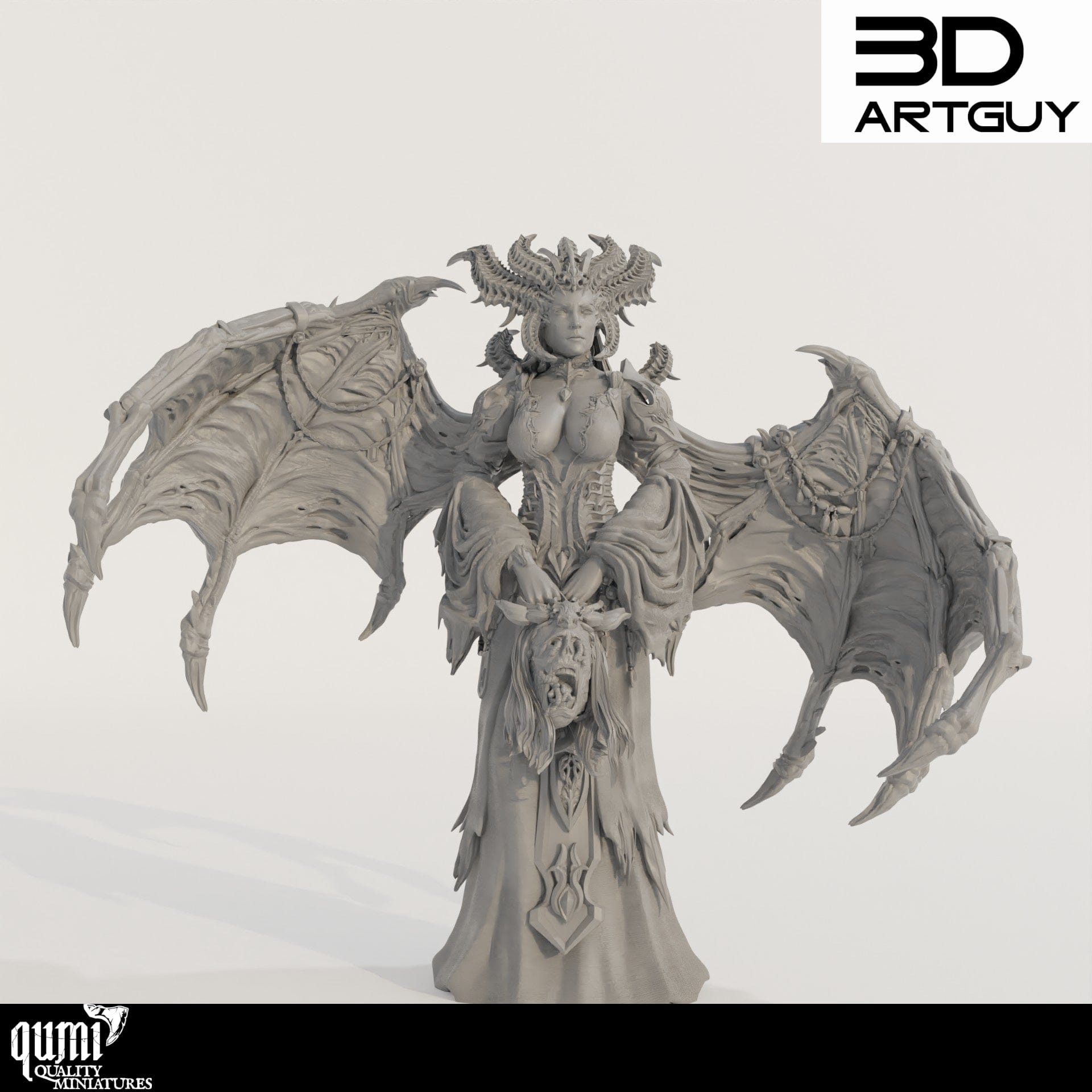 Tabletop RPG Miniature Demon Lord  - Size L - Qumi Quality Miniatures - Qumi Wargaming Mini Model Figure