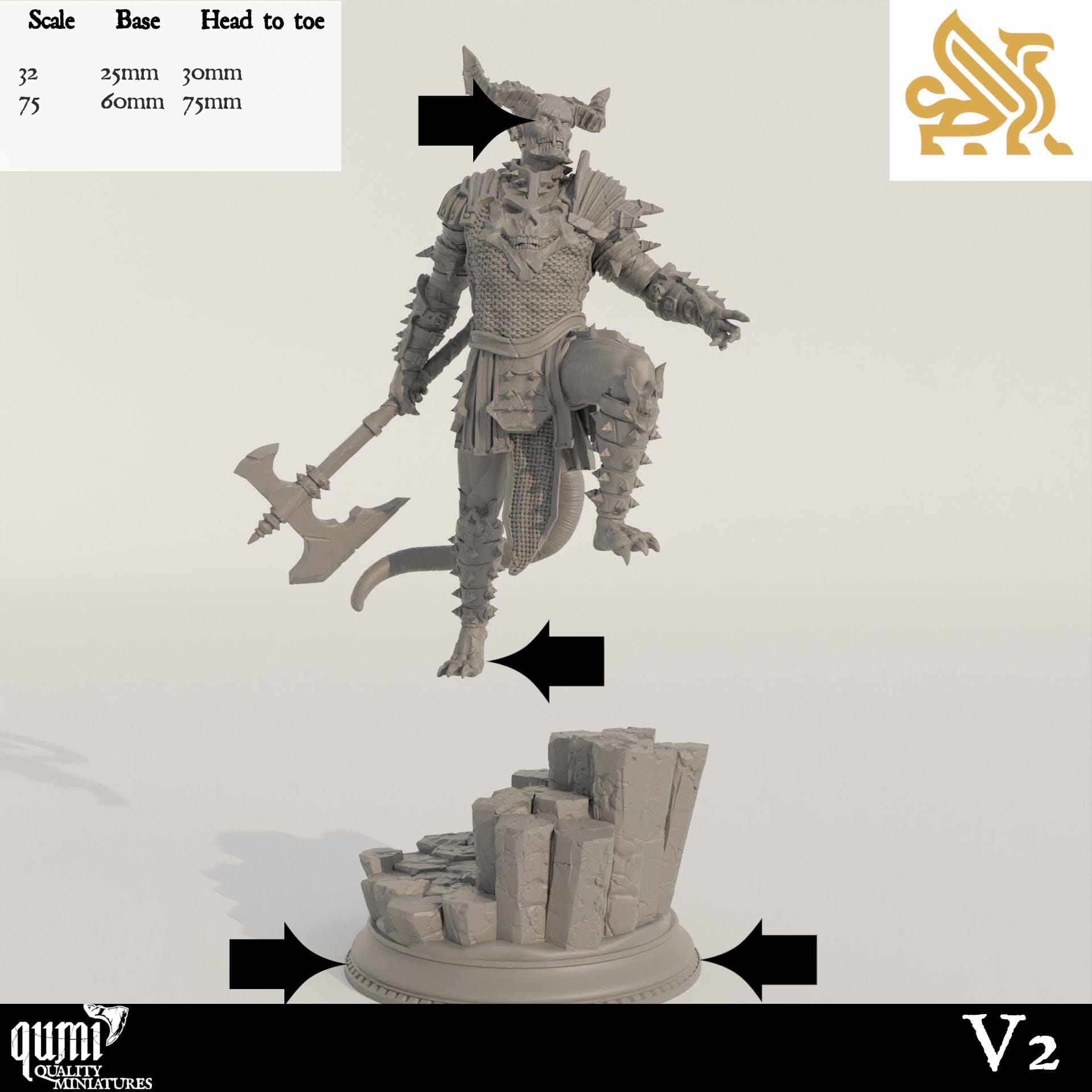 Tabletop RPG Miniature Demons of the Abyss - 32mm 75mm Qumi - DM Stash Quality Miniatures - Qumi Wargaming Mini Model Figure