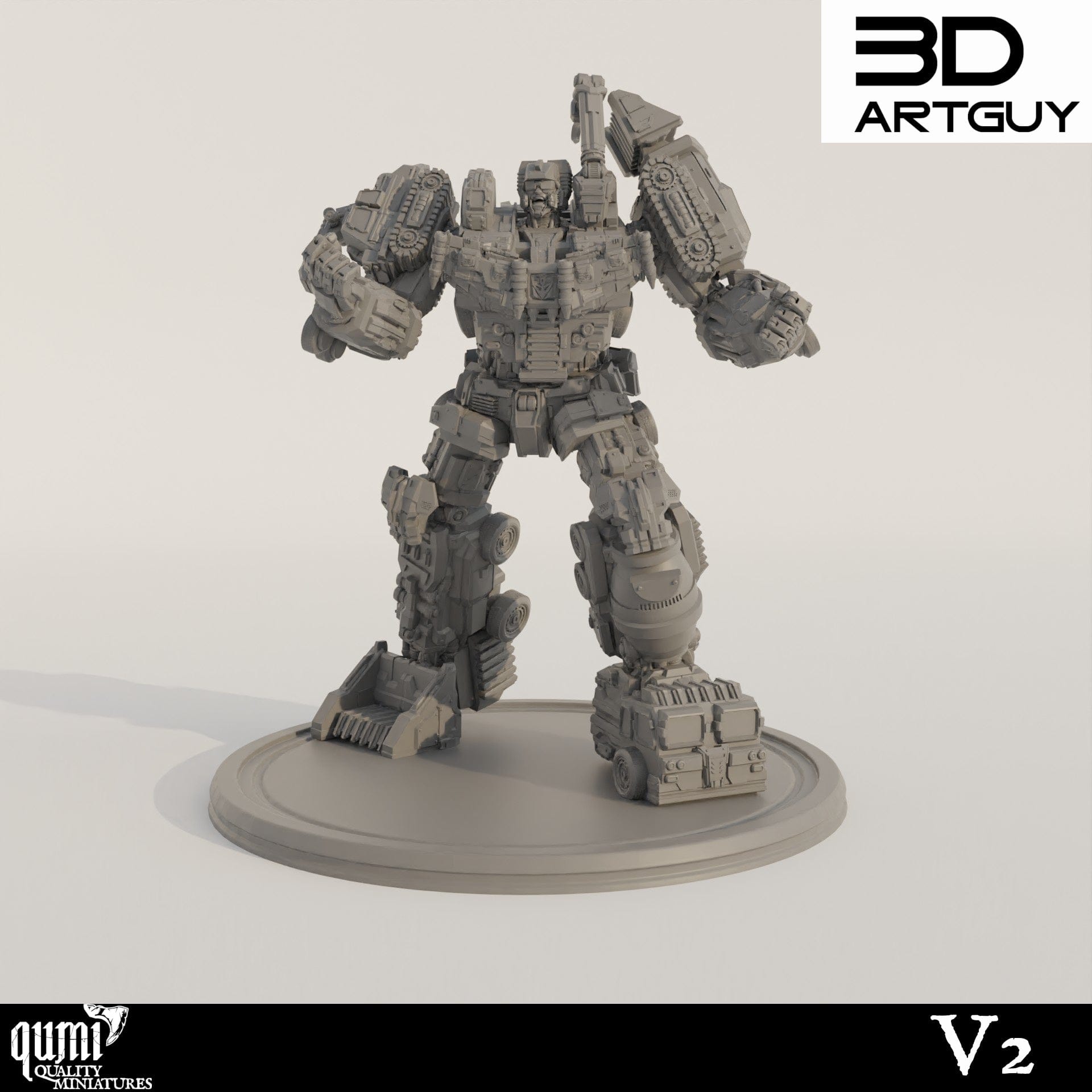Tabletop RPG Miniature Devastator  - 32mm Qumi - 3D ArtGuy Quality Miniatures - Qumi Wargaming Mini Model Figure